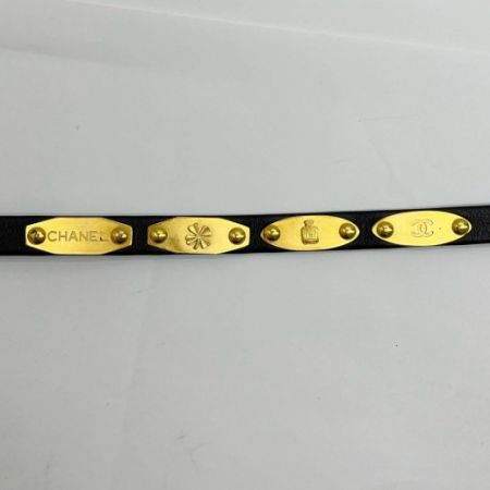  CHANEL シャネル ベルト ヴィンテージ プレート ココマーク カメリア 亀 香水 バッグ クローバー ブラック