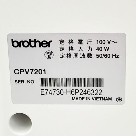  Brother ブラザーコウギョウ 電子ミシン コンピューターミシン 2016年製 CPV7201
