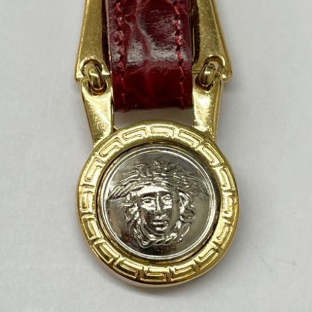  VERSACE ベルサーチ キーリング メデューサ ワインレッド