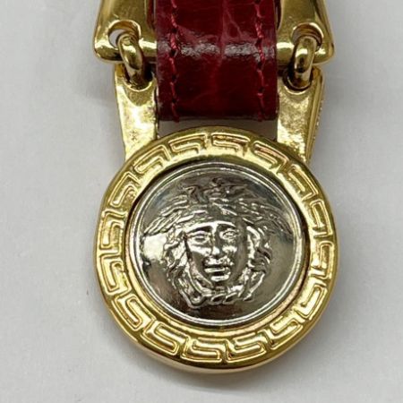  VERSACE ベルサーチ キーリング メデューサ ワインレッド