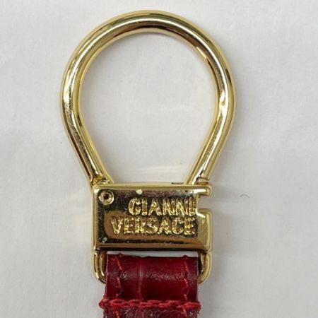  VERSACE ベルサーチ キーリング メデューサ ワインレッド