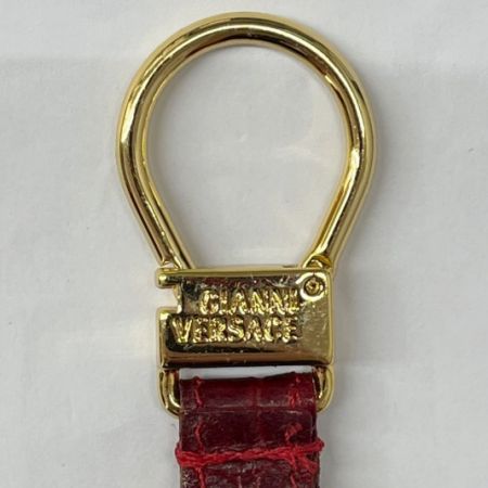  VERSACE ベルサーチ キーリング メデューサ ワインレッド