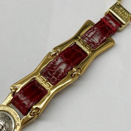  VERSACE ベルサーチ キーリング メデューサ ワインレッド