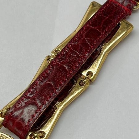  VERSACE ベルサーチ キーリング メデューサ ワインレッド