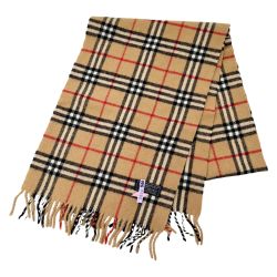 ◆◆ Burberrys バーバリーズ マフラー チェック ラムズウール ブラウン Bランク