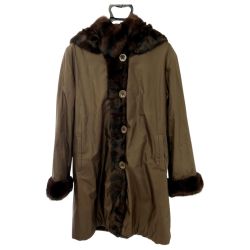 ◆◆ balmain バルマン 毛皮コート シルク100％ Mサイズ SQ320-90HQT ブラウン Bランク