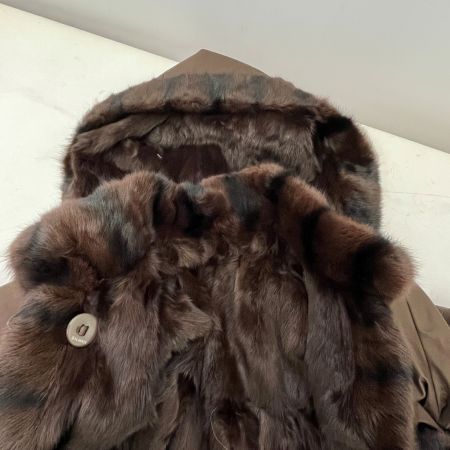  balmain バルマン 毛皮コート シルク100％ Mサイズ SQ320-90HQT ブラウン