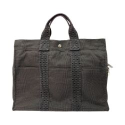 ◆◆ HERMES エルメス バッグ トートバッグ  エールラインMM スレ有 グレー Cランク