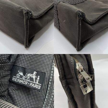  HERMES エルメス バッグ トートバッグ  エールラインMM スレ有 グレー