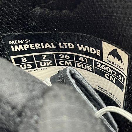  BURTON バートン スノーボード ブーツ IMPERIAL LTD 26cm vibram 21602100 ブラック
