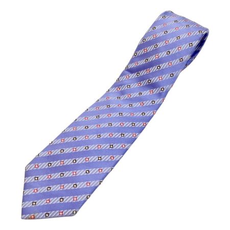  BURBERRY BLACK LABEL バーバリーブラックレーベル ネクタイ シルク100％ネクタイ　斜めラインに四角 ラベンダー