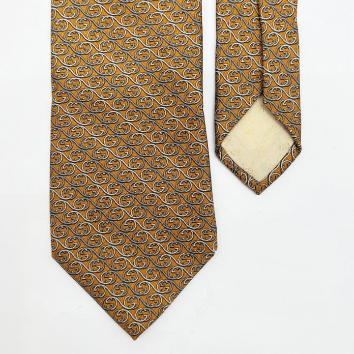 GUCCI グッチ ネクタイ Gロゴ シルクネクタイ ブラウン - 中古その他