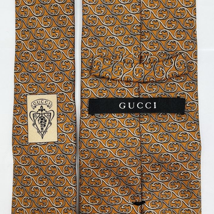 GUCCI グッチ ネクタイ Gロゴ シルクネクタイ ブラウン - 中古その他
