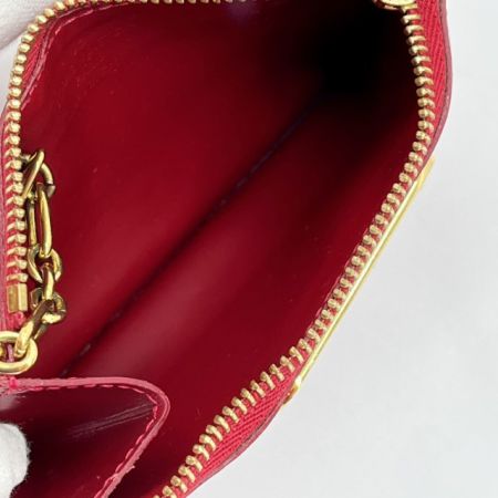  LOUIS VUITTON ルイヴィトン ヴェルニ ポシェット・クレ コインケース ポムダムール  膨らみ・型崩れ M93559 レッド