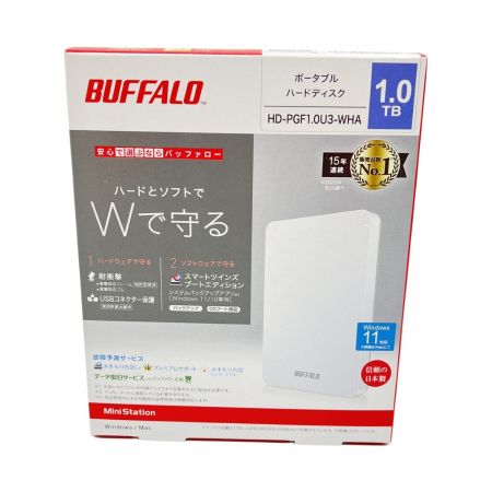  BUFFALO バッファロー ポータブルHDD ポータブルハードディスク 1.0TB HD-PGF1.0U3-WHA