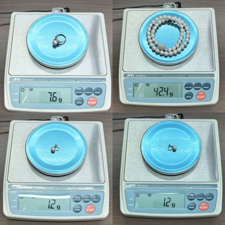 レア）天然アコやパール付きpt 900刻印デザインイヤリング