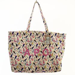 ◆◆ A.P.C アーペーセー トートバッグ デカトート ヨット柄 DANIELA TOTO ホワイト Aランク