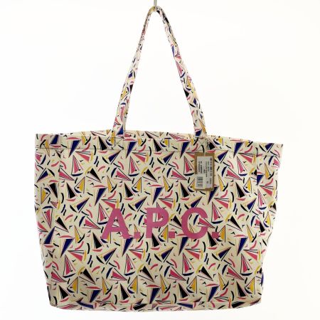  A.P.C アーペーセー トートバッグ デカトート ヨット柄 DANIELA TOTO ホワイト