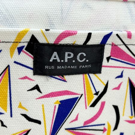  A.P.C アーペーセー トートバッグ デカトート ヨット柄 DANIELA TOTO ホワイト