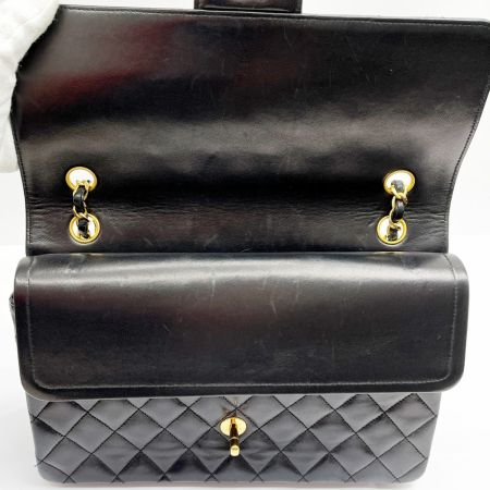  CHANEL シャネル マトラッセ Wフラップ チェーン ショルダー ブラック x ゴールド