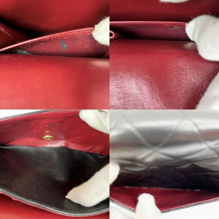  CHANEL シャネル マトラッセ Wフラップ チェーン ショルダー ブラック x ゴールド