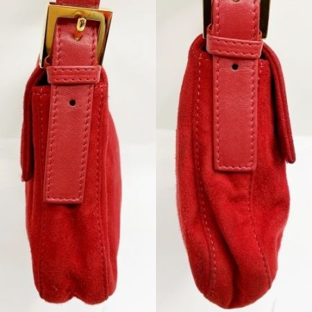  FENDI フェンディ マンマバケット スエード バッグ 肩掛け ハンド 2813-26424-009 レッド