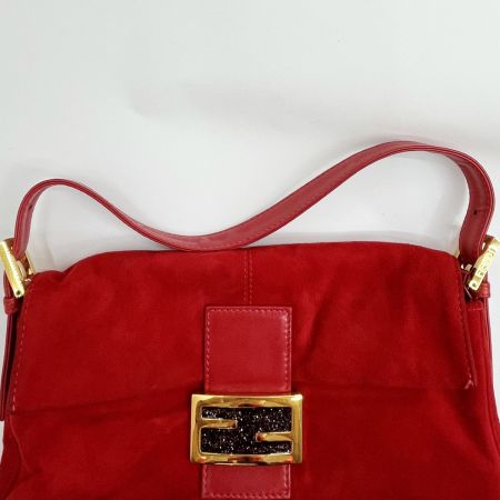  FENDI フェンディ マンマバケット スエード バッグ 肩掛け ハンド 2813-26424-009 レッド
