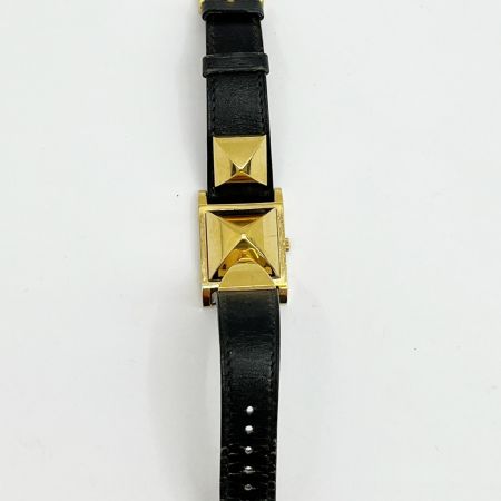  HERMES エルメス メドール 腕時計 レディース 595374 ゴールド x ホワイト x ブラック