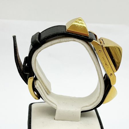  HERMES エルメス メドール 腕時計 レディース 595374 ゴールド x ホワイト x ブラック