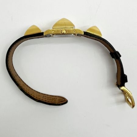 HERMES エルメス メドール 腕時計 レディース 595374 ゴールド x ホワイト x ブラック