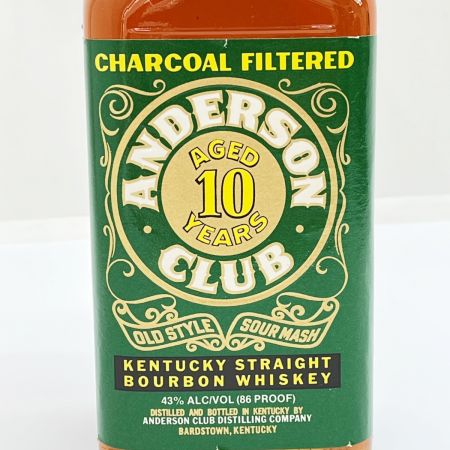   ANDERSON CLUB アンダーソンクラブ 10年 バーボン ウイスキー 750ml 43% 未開栓