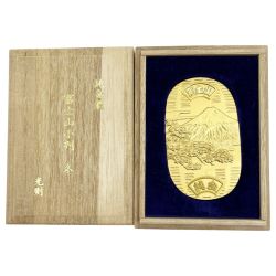 ◆◆  純金製 富士山小判 冬 光則作 24K 30.2g 木箱 額縁 ホールマーク Bランク