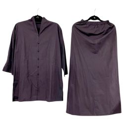 ◆◆ JURGEN LEHL ヨーガンレール セットアップ Mサイズ ボタンシャツ風 レディース パープル Bランク