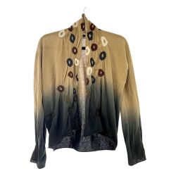 ◆◆ JURGEN LEHL ヨーガンレール カーディガン ブルー グラデーション Mサイズ  ブラウン Bランク