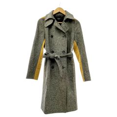  Paul Smith ポールスミス ロングコート サイズ40 レディース アウター グレー×イエロー Bランク