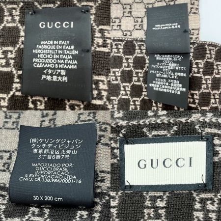  GUCCI グッチ マフラー カシミヤ ブラウン