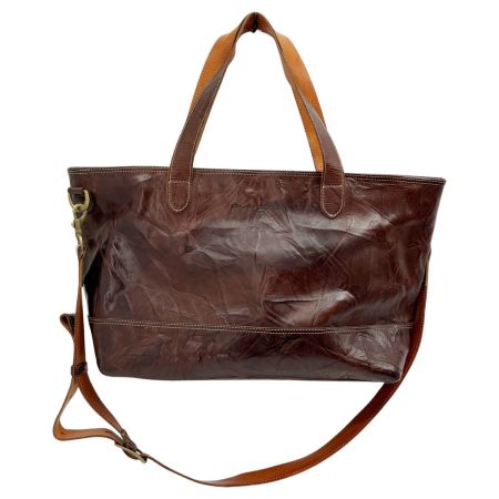  RYU トートバッグ ショルダーバッグ 肉厚レザー 2wayバッグ ブラウン