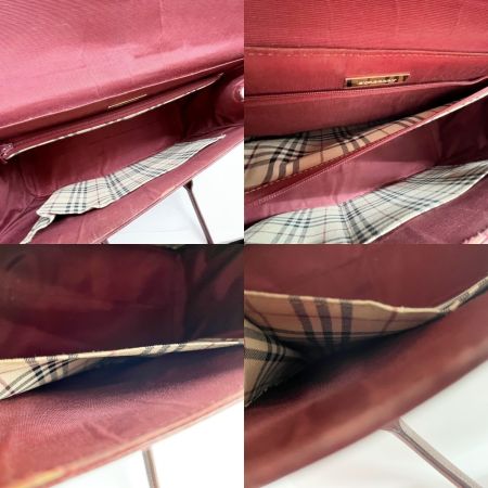  BURBERRY バーバリー ハンドバッグ レディース ブラウン x レッド