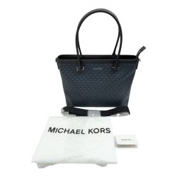 ◆◆ MICHAEL KORS マイケルコース トートバッグ  レディース 布袋付 37HOLCOT3B ネイビー Aランク