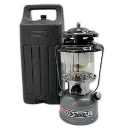 ◆◆ Coleman コールマン ガソリンランタン 1993年3月製造 ケース付 282-285 シルバー/ブラック Bランク