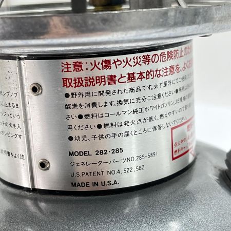  Coleman コールマン ガソリンランタン 1993年3月製造 ケース付 282-285 シルバー/ブラック