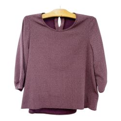 ◆◆ SHISENDO 詩仙堂 カットソー ミセス ちりめん パープル Aランク