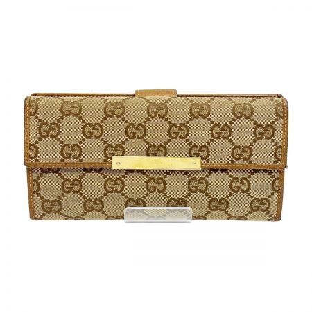  GUCCI グッチ 長財布 GGキャンバス 3661 Wホック レディース 112715 ベージュ