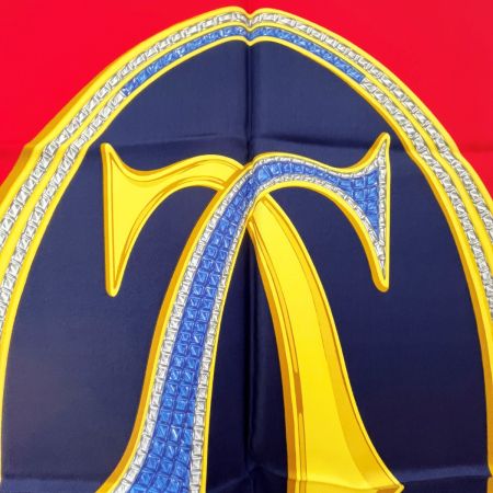  Cartier カルティエ スカーフ チェーン 箱付 タグ付 ブルー×レッド