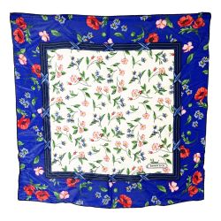 ◆◆ Tiffany & Co. ティファニー スカーフ ブルー 花柄 箱付 ブルー Bランク