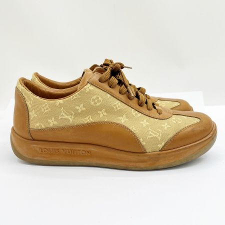  LOUIS VUITTON ルイヴィトン スニーカー モノグラム キャンバス レザー SIZE 38 1/2 MA0093 ブラウン