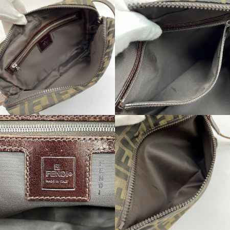  FENDI フェンディ ショルダーバッグ 鞄 ズッカ キズ有 16161 001 ブラウン