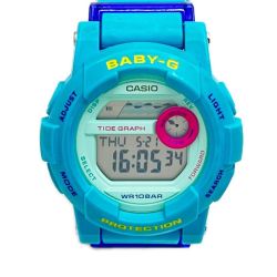 ◆◆ CASIO カシオ 腕時計  クォーツ 本体のみ ラバー エメグリ ヨゴレ有 BGD-180FB Bランク