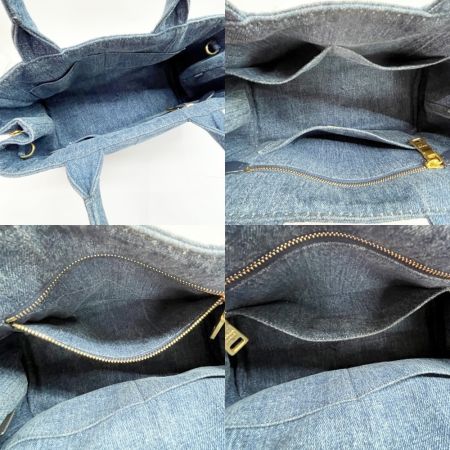  PRADA プラダ トートバッグ カナパ 2way デニム 布袋・ギャランティーカード付 ブルー