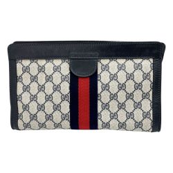 ◆◆ GUCCI グッチ ポーチ コスメポーチ サリーコレクション ネイビー Cランク